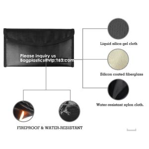 waterproof and fireproof resistant document bag,Lock Box Bag For Documents Money