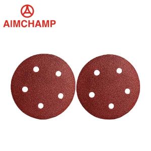 Sanding Disc Sandpaper 6 Inch 150mm Red Aluminum Oxide Sand Paper 8 holes