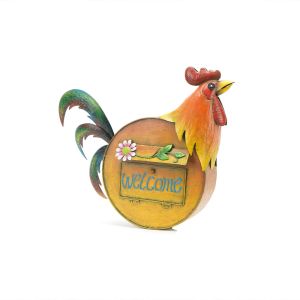 Creative DIY Animal Garden Ornament Handmade Metal Rooster Mailbox