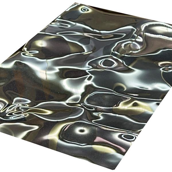 Black Titanium Embossed Stainless Steel Sheet Color Mirror Large Size Water