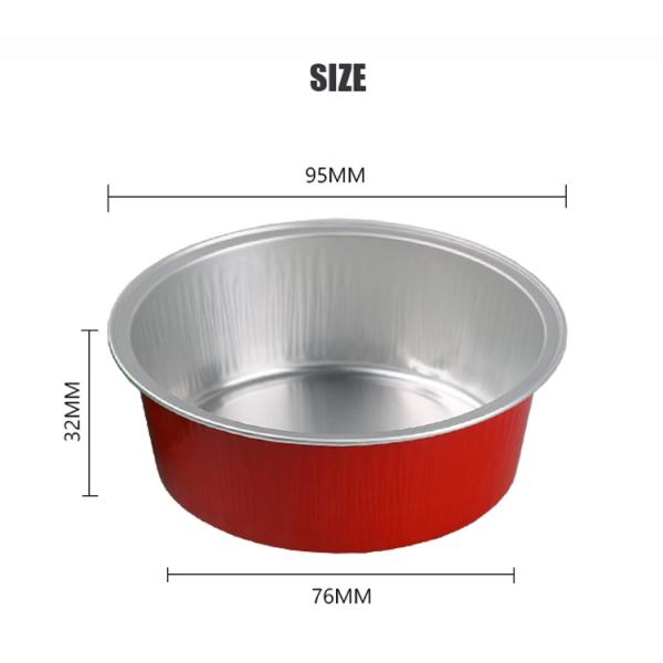 150ml Disposable Aluminum Foil Food Containers Round Colorful Mini Cupcake Baking Cups With Lid