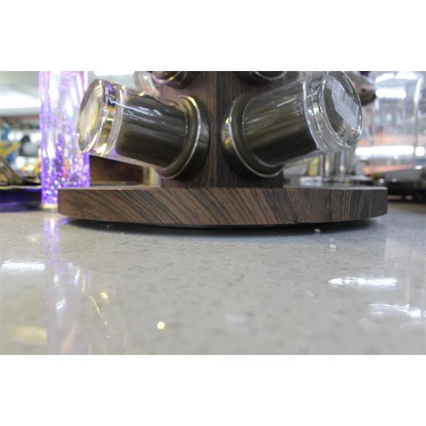 Wood Grain Commercial Buffet Equipment Stainless Steel 24 Head Rotary Glass Holder