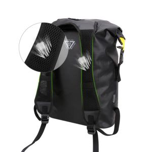 Blue Black Waterproof Roll Top Backpack , 20L Mountain Climbing Backpack