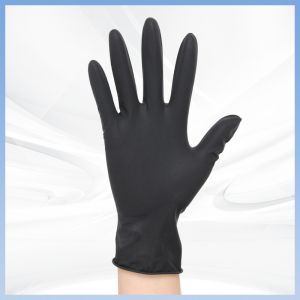 Black Finger Antislip Natural Latex Hand Gloves Tattoo Embroidery Food
