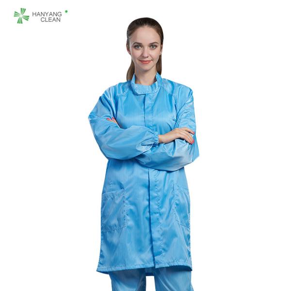ESD antistatic lint-free and dust-proof polyester lab coat and smock for the