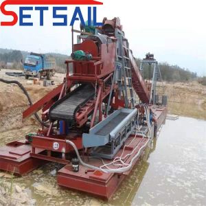 Customized Chain Bucket River Gold Dredger with Trommel Screen Shipping Cost