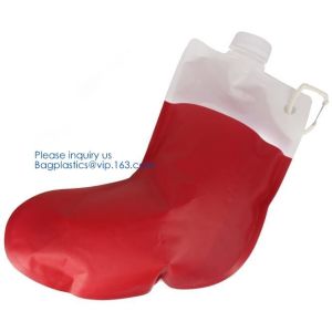 Custom Reusable Juice Food Packaging Plastic Bag Alcohol Drink Wine Spout Pouch
