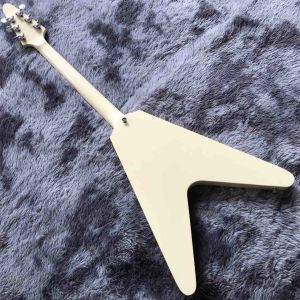 Custom Grand V Shaped Electric Guitar in Cream White