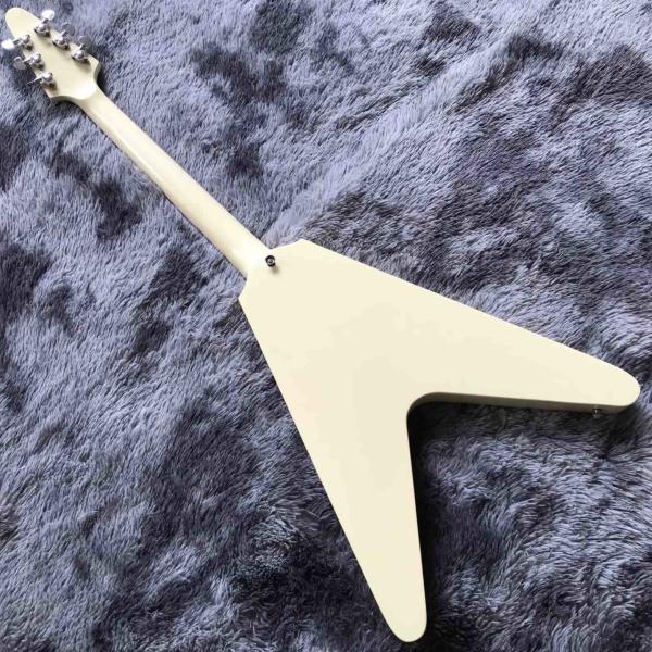 Custom Grand V Shaped Electric Guitar in Cream White