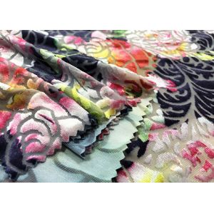 2 Tone Burnt Out Micro Velvet Fabric For Lady'S Dress Pink Rose 190GSM 94%