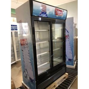Vertical Double Door Frost Free Display Beverage Cooler / Glass Door Beverage