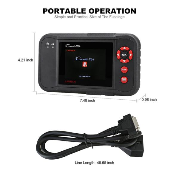 LAUNCH OBD 2 auto diagnostic scanner Creader VII+ OBD2 car code reader tool supports 4 system of ENG ABS AT SRS for 30 b