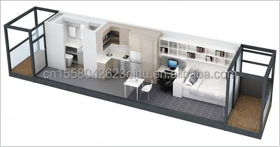 40ft Container House Fast Constructed Steel Prefabricated Two and Three Bedrooms with Ensuite Bathroom for Hotels Residences