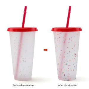 2020 Color Changing Color Confetti Reusable Cold Drink Cups Summer 24 oz