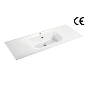 China Washroom Vanity Top Bathroom Sink Porcelain Integrated 1210X460X175mm on sale