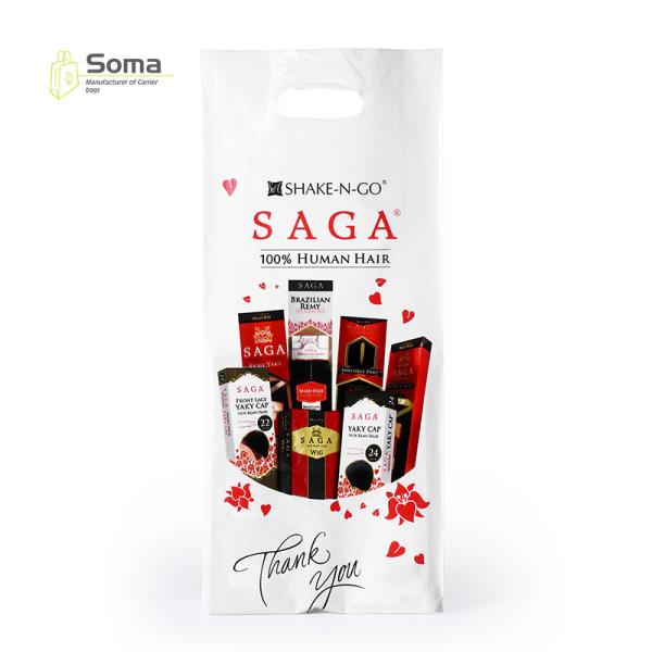 HDPE Custom Die Cut Handle Printed Plastic Bag