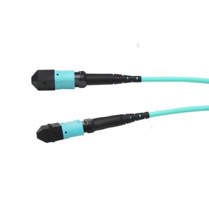 OM3 MPO / MTP To MPO / MTP Fiber Patch Cord 12 Core Multi Mode