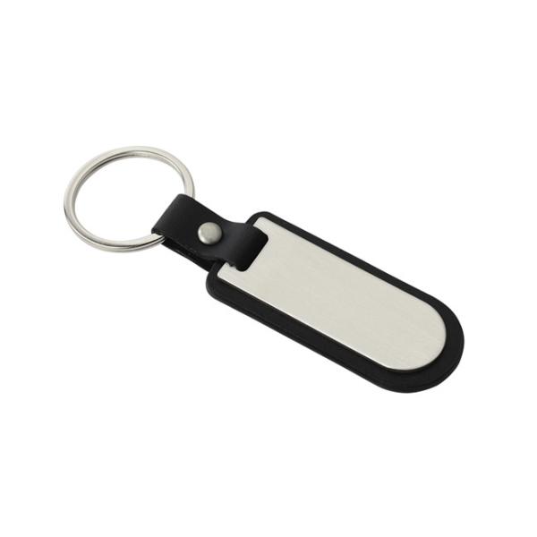 Laser Logo PU Leather Key Chain Keyring Zinc Alloy Key Holder