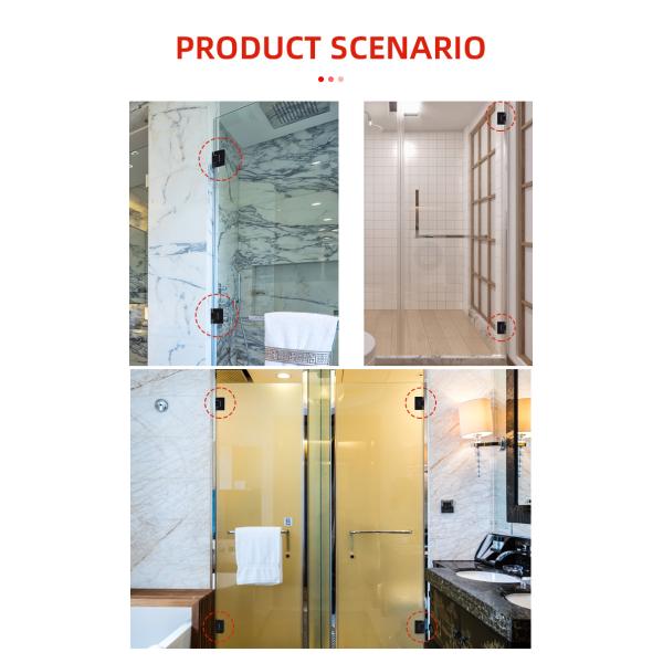 Bathroom Stainless Steel Glass Door Clip Hinge for 5-8mm Fixed Glass in Shower Room
