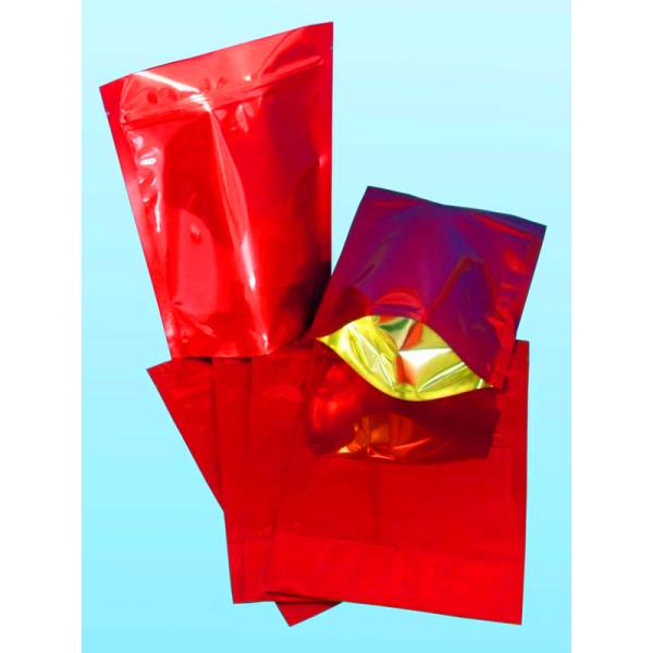 Buy Red Aluminum Foil Stand Up Pouches Lightweight With k and Tear Notch at wholesale prices