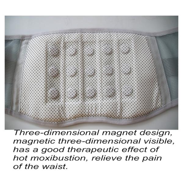 Gray Cross Reinforced Belt Magents Steel Plate Waist Support Belt