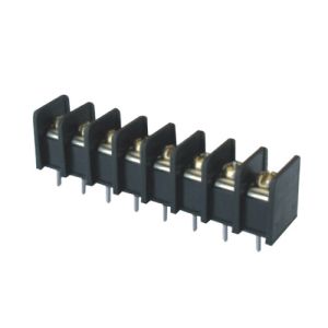 Quality 7.62mm terminal Blocks Single row PA66 black Sn plated 25％GF UL94V-0 Brass for sale