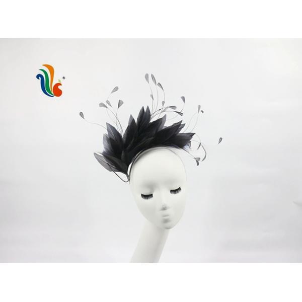 Goose Feather and Stripped Coque Flower Mount for Valentine's Day Party Decoration