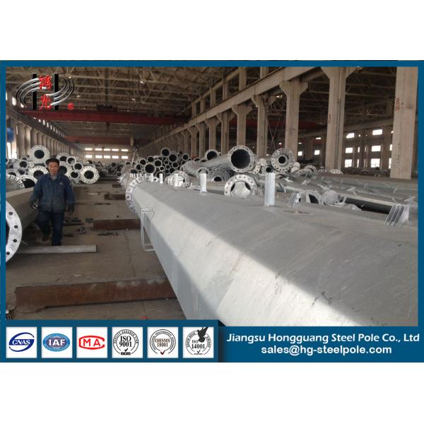 Double Circuit Suspension Steel Electrical Transmission Poles Yield Strength 235