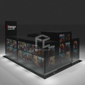 Wooden Plywood T Shirt Kiosk 3D Printing Clothing Mall Kiosk