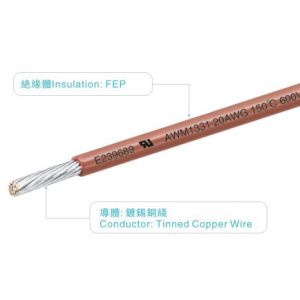 Quality 20AWG Brown FEP Insulated Wire UL758 AWM1331 600V/150C For Heater Home Appliance Light for sale