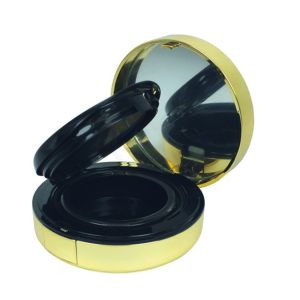 Black Round Empty Cosmetic Compact Containers Powder Case Packaging