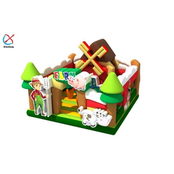 Outdoor Inflatable Bouncy House With Slide Farm Inflatable Castle For Kids