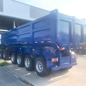 China CIMC lowest Price 50 40 Ton Side Tipper 3 4 Axles Dump Truck Trailer For