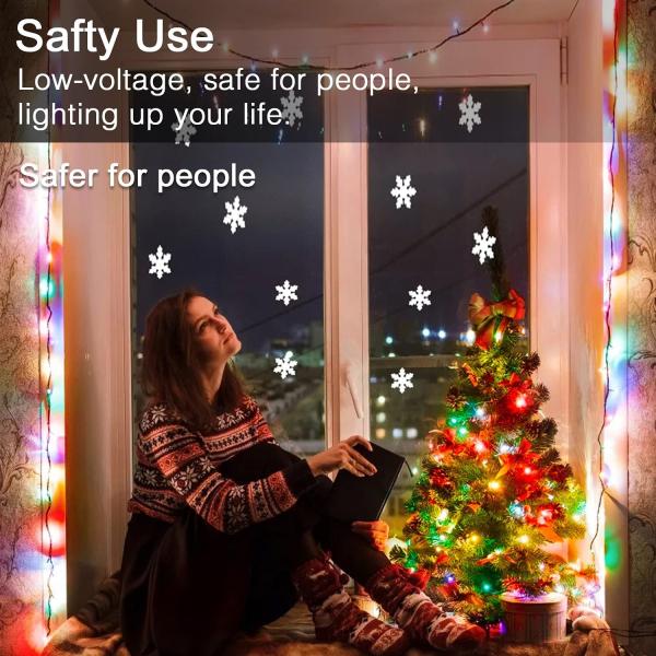 30m Multicolor Christmas String Lights With 8 Modes Plug In Connectable Fairy String Lights