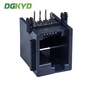 RJ12 Ethernet connector 1X1 6P6C with ear left buckle fully plastic DGKYD5523LE1