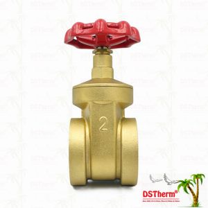 Brass Gate Valve With Red Handle 2" Customized Size High Pressure Bearing