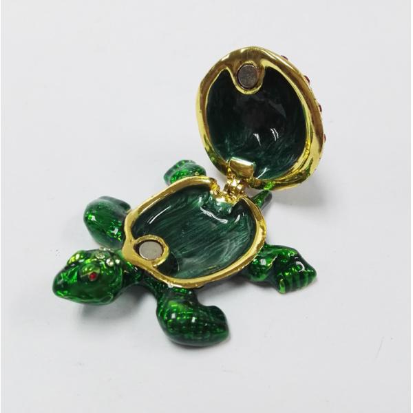 Mini Turtle trinket jewelry box petwer metal jewelry box diamond decoration gifts box
