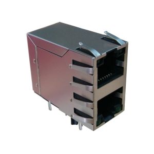 A40-216-263-900 Stacked 2x1 Rj45 Right Angle Transformer 10/100BT With LED