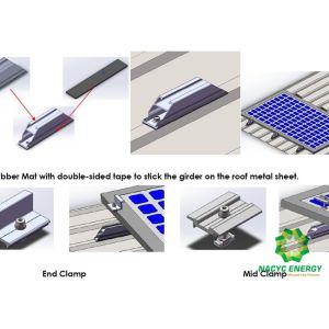 Anodized Aluminum Roof Structure PV Mounting Brackets Metal Roof Solar Mounting