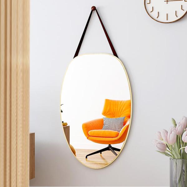 Stylish Bathroom Design with Large Framed Black Aluminum Wall Mirror and Gold Frame