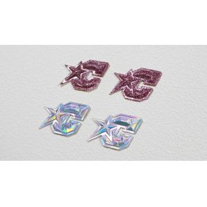 Factory Ironing on Labels Shiny Chrome Color Heat Transfer Stickers for Shirts