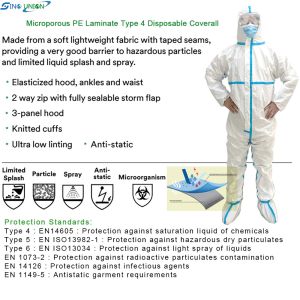 PPE Disposable Hazmat Suit With Boot Cover