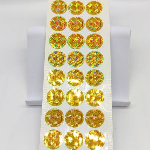 Printed Hologram Sticker Roll Anti Counterfeit Rectangular Gold Hologram Sticker