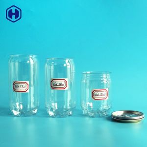 Durable PET Plastic Soda Cans Food Safe Plastic Cylinder Container
