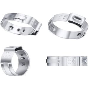 China Band Thickness 6-10mm Petrol Pipe Clamps , Tumbled / Polished Stepless Ear Clamp on sale