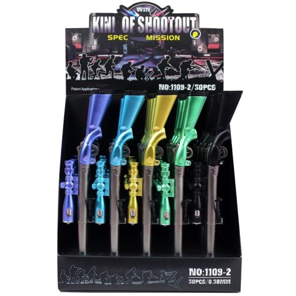 Gel-Ink Toy Gun Shape Writing Pens for Stationery 0.38mm Black Ink 240M Writing Length