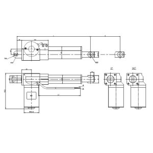 linear actuators electric 6000n push pull with 24v motor 200mm stroke, furniture