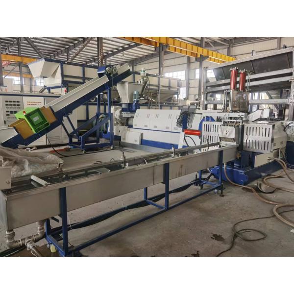 Double Stage Single Screw Extruder Automatic PE Film Washing System Electrical Heating