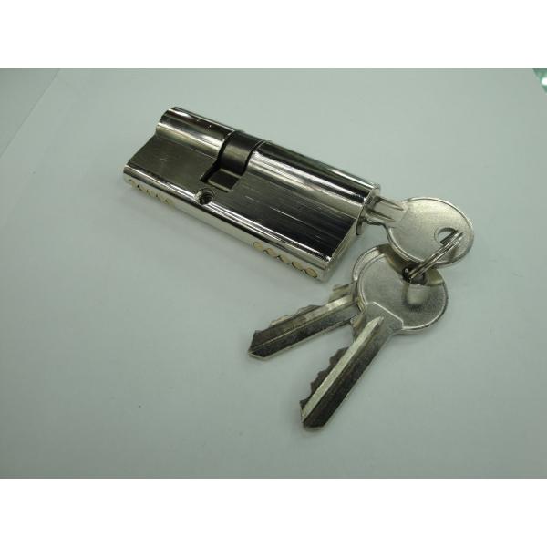 Buy 70mm(30*40) Double Zinc Cylinder with 3 iron normal keys Surface finish Bright nickle at wholesale prices
