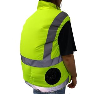 Cooling Vest With Built-In Fan Multi-Pocket Reflective Safe Clothing And Fans